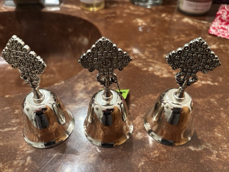 Lorie Line Christmas Bell 2006 Set of 3 Collectables Silver Decor