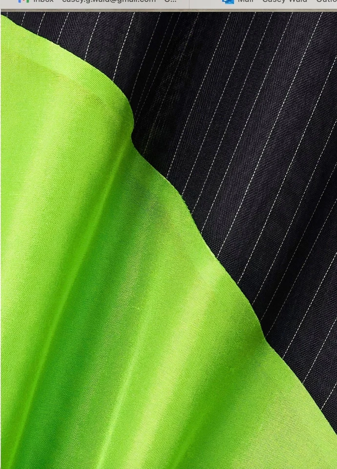 Nuevo Vestido Tory Burch Seda Satén y Algodón Caftán Talla XS/S $598 Azul Marino/Verde Foto 3 de 4