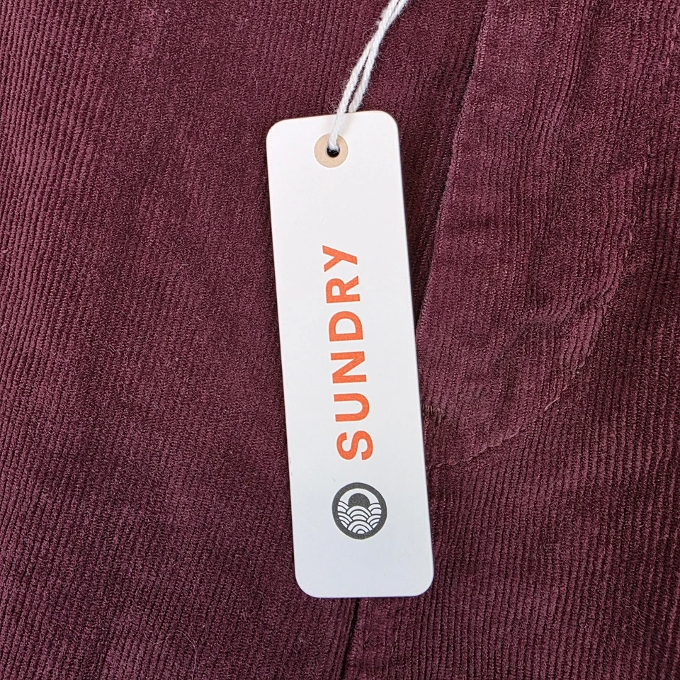 Pantalones Sundry Mujer 25 Borgoña Vino Pana Rayas Laterales Borde Leopardo Informal Foto 3 de 4