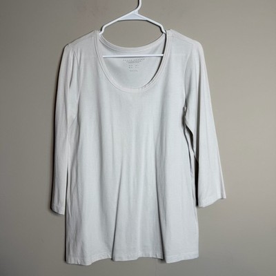 Susan Graver Weekend Essentials Comfy Cotton Tunic Cream White Size Medium