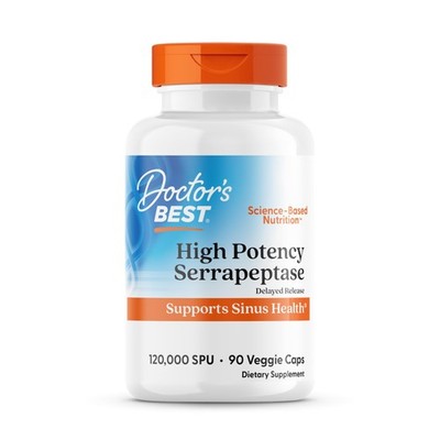 Doctors Best, Serrapeptase High Potency, 90 90 Count (Pack of 1), No Color