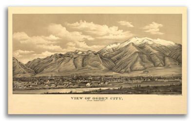 Ogden Utah 1889 Historic Panoramic Town Map - 24x42