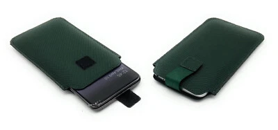 Handy Tasche Etui Gürtel Hülle Slim Case Pouch grün für Motorola Moto G85 - Bild 1 von 4