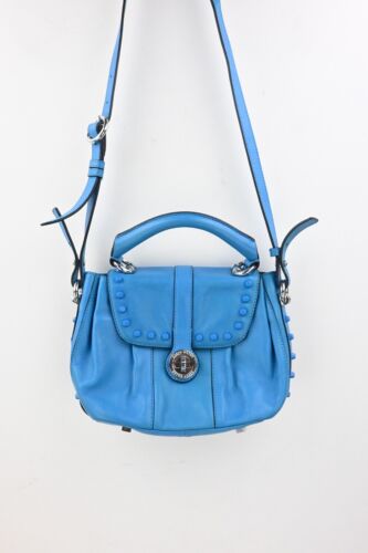 Karen Millen small genuine leather crossbody bag in turquoise with stud detail - Picture 1 of 12