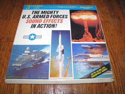 THE MIGHTY U.S. ARMED FORCES SOUND EFFECTS IN ACTION ! - 3 LP AUDIOFIDELITY BOX - Picture 1 of 3