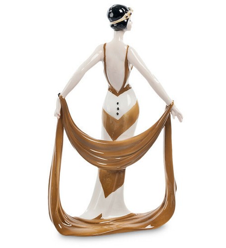 Figurine Porcelain Pavone Di Kaye Lady Beautiful Statuette 12" MADE IN ITALY - Picture 2 of 5