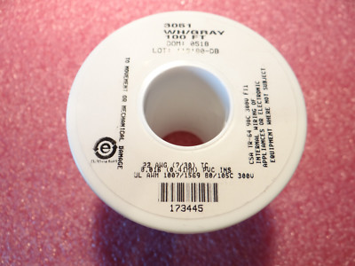 Alpha Wire 3051 WS005 UL1007 Anschluss Draht weiß/grau 22AWG (30.5m Spule)