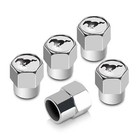 Ford Mustang Logo Tire Stem Valve Caps Set (Chrome)