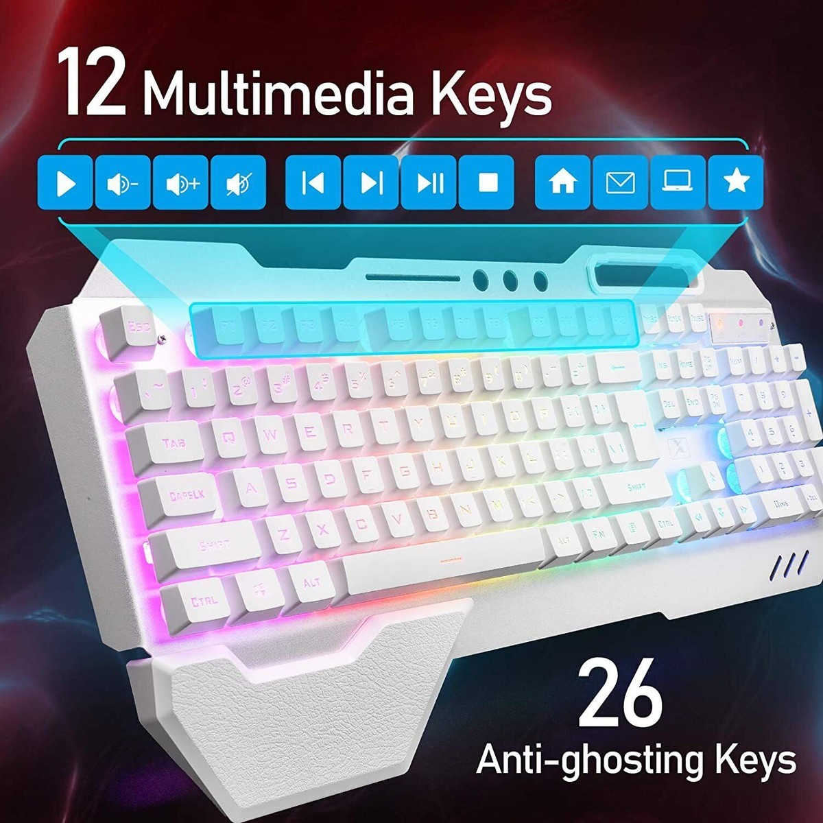 Wireless Keyboard and Mouse Backlit, 2.4GHz Lag-Free