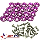 20pcs Purple Billet Aluminum Fender/Bumper Washer/Bolt Engine Bay Dress Up Kit