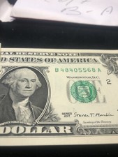 2017 $1 B-A block,  Federal Reserve Note (fw) Conse from this bep pack, ...