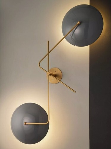 Stilnovo Wall Light Brass Mid Century Style 2-Arm Adjustable Modern Sconce - Picture 4 of 9