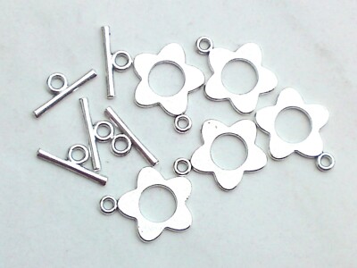 5 Knebelverschlüsse Schließe Blume 20mm Toggle 5 Sets Verschluss Schmuck Basteln