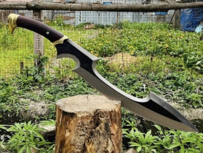Custom Handmade 27''in D2 Steel Hand forged Modern Kopis Sword Wood Brass Handle
