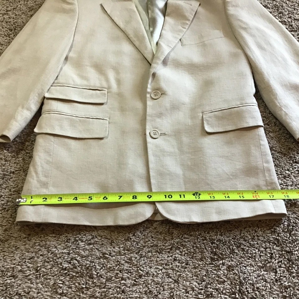 Traje Chaqueta Rocawear Niños Lino Tostado Talla 14 Forrado Estilo Clásico Primavera Pascua Foto 2 de 4