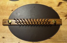 Tie Belt Scarf Rack Holder Wall Mount 24 Pegs 2 brass hooks Solid Oak Wood