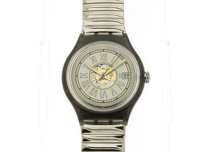 SWATCH Charms automatic cassa plastica e cinturino acciaio elastico new |  eBay