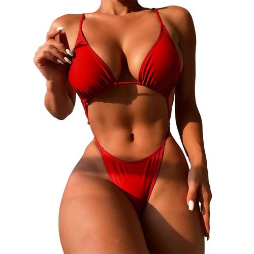 Womens Bikinis Hollow Out Swimwear Low Waisted Bikinis Swimming Suit Swimsuits - Picture 10 of 38