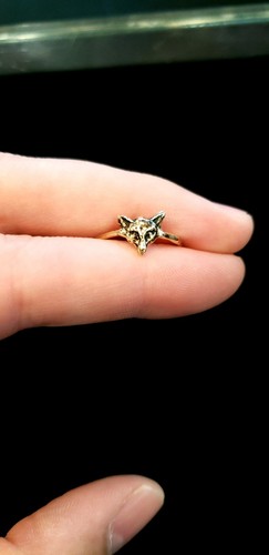 Pyrrha 14k Fox Head Ring Size 7 3/4