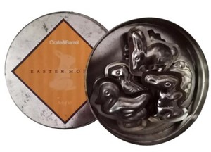 Molds Crate & Barrel Butter Chocolate Set of 10 Bunnies, Lamb, Eggs, Duck Easter