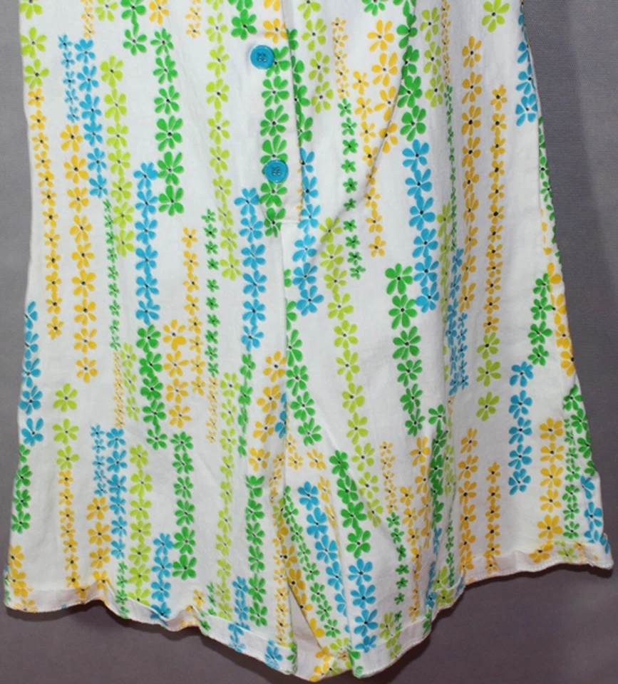 Girls BIG FISH By Sweet Potatoes GREEN BLUE YELLOW FLORAL Sleeveless DRESS 10 12 - Image 3 of 4