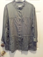 Loft Women’s Size Xxl Olive Sage Army Green Tunic Shirt/jacket Mock Neck Ju61