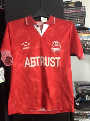 希少　Aberdeen FC ユニフォーム ABERDEEN FC 1990-1992 Red Umbro ABTRUST Home Football Shirt