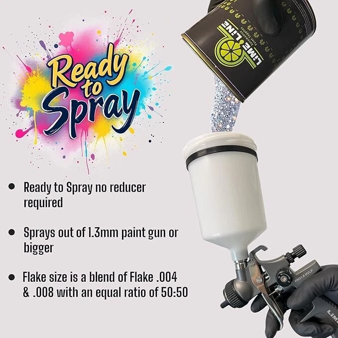 Base LiME LiNE Metal Flake prata - Sem necessidade de redutor - 1 quarto - Imagem 2 de 4