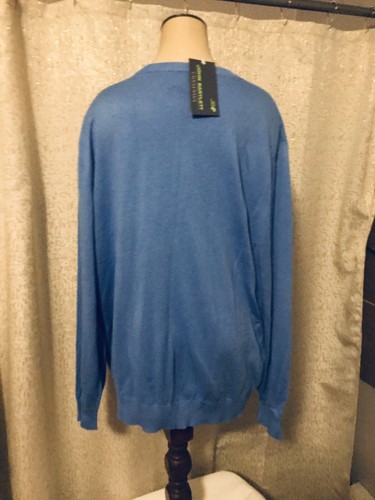 JOHN BARTLETT CONSENSUS BLAUER LANGARMPULLOVER MIT V-AUSSCHNITT, XL - Bild 2 von 3