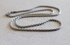 Solid 925 Oxidized Sterling Silver Italian Spiga Wheat Chain 2mm