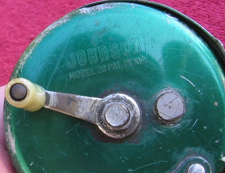 Vintage Johnson Model 20 Sidewinder Spin Casting Green Metal Fishing