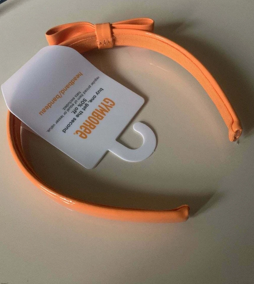 Faixa de cabeça Gymboree meninas cereja todo o caminho laranja nova com etiquetas acessório de cabelo - Imagem 3 de 3