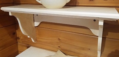 Pottery Barn Wood Shelving Antique White Distressed Home Wall