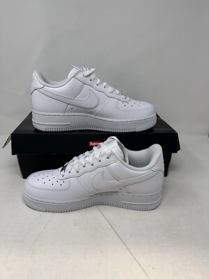 Size 6 - Nike Air Force 1 x Supreme Low Box Logo - White
