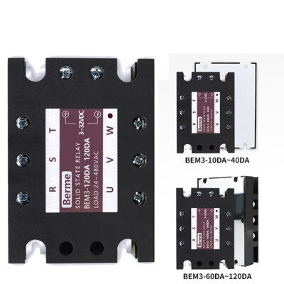 DC-AC Halbleiterrelais Modul Drei-Phasen SSR-10/25/40/60/80/100/120 Kein Funke