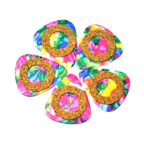 50pcs 0.71mm Antiskid Celluloid 351 Guitar Picks With Fiber Washer Ring With Box - Picture 4 of 8