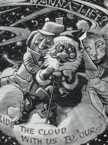 (3) Carteles de arte original de los años 50, fiesta de Navidad Graflex de S P Wickert Rochester NY - Imagen 6 de 7