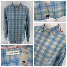The Normal Brand Button-Up Shirt Men’s M Blue Plaid Cotton NWT YGI W3-31