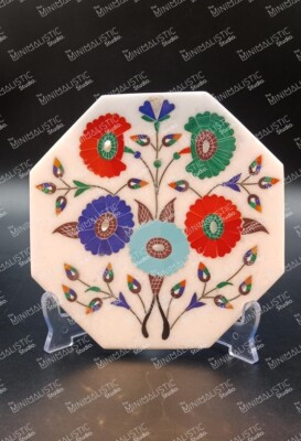 Marble Show Piece with Real Gemstone Inlay Work (Pietradura)