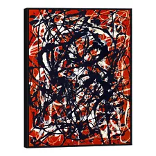 Framed Canvas Abstract Art Free Form by Jackson Pollock Home Decorations 20"x28"
