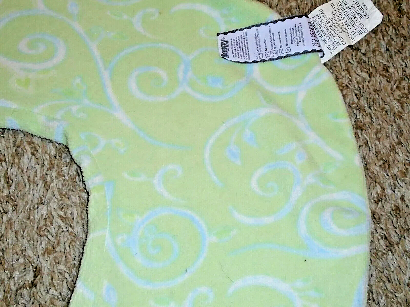 3R BOPPY Green White/Blue SWIRLS Fleece Nursing Pillow Case Slip Cover-image