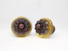 Rod Desyne finial pair Paradise Cocoa 5952-007 for 1-1/2 inch rod - C