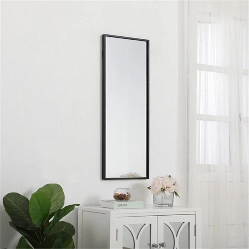Elegant Decor Eternity 36" x 14" Contemporary Metal Frame Mirror in Black - Picture 6 of 9