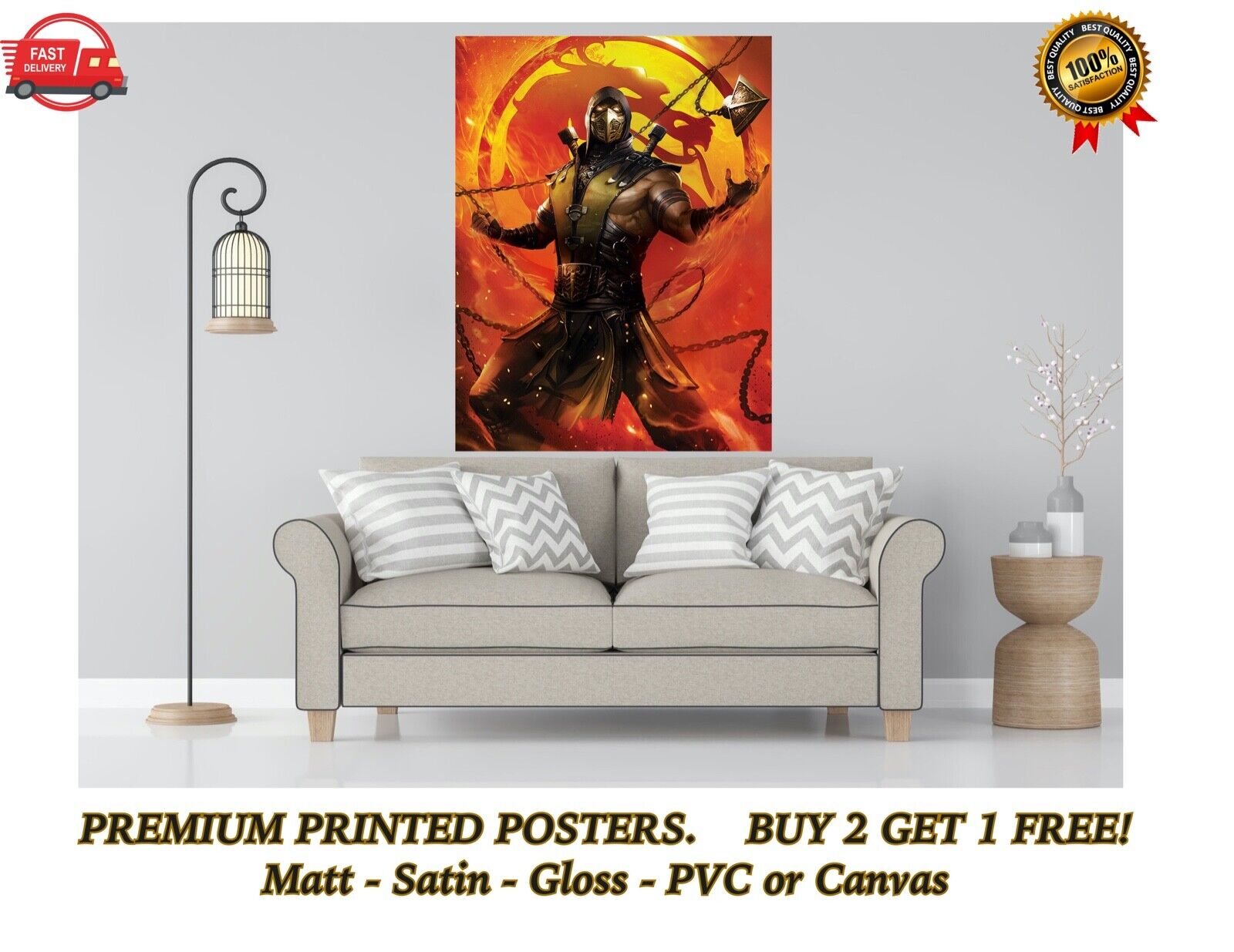 Poster Mortal Kombat - Scorpion, Wall Art, Gifts & Merchandise