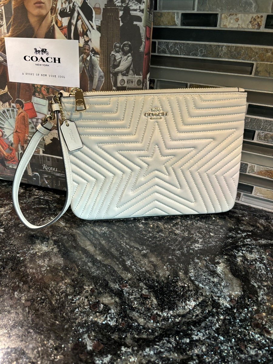 Coach Gallery Pouch With Star Quilting Zip Wristlet Wallet 2647