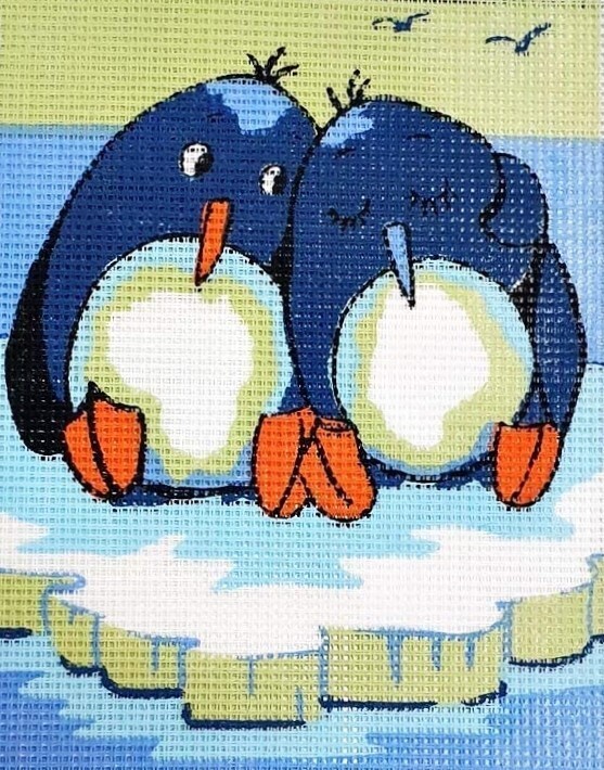 Grafitec Printed Tapestry Needlepoint Canvas - Penguin Buddies