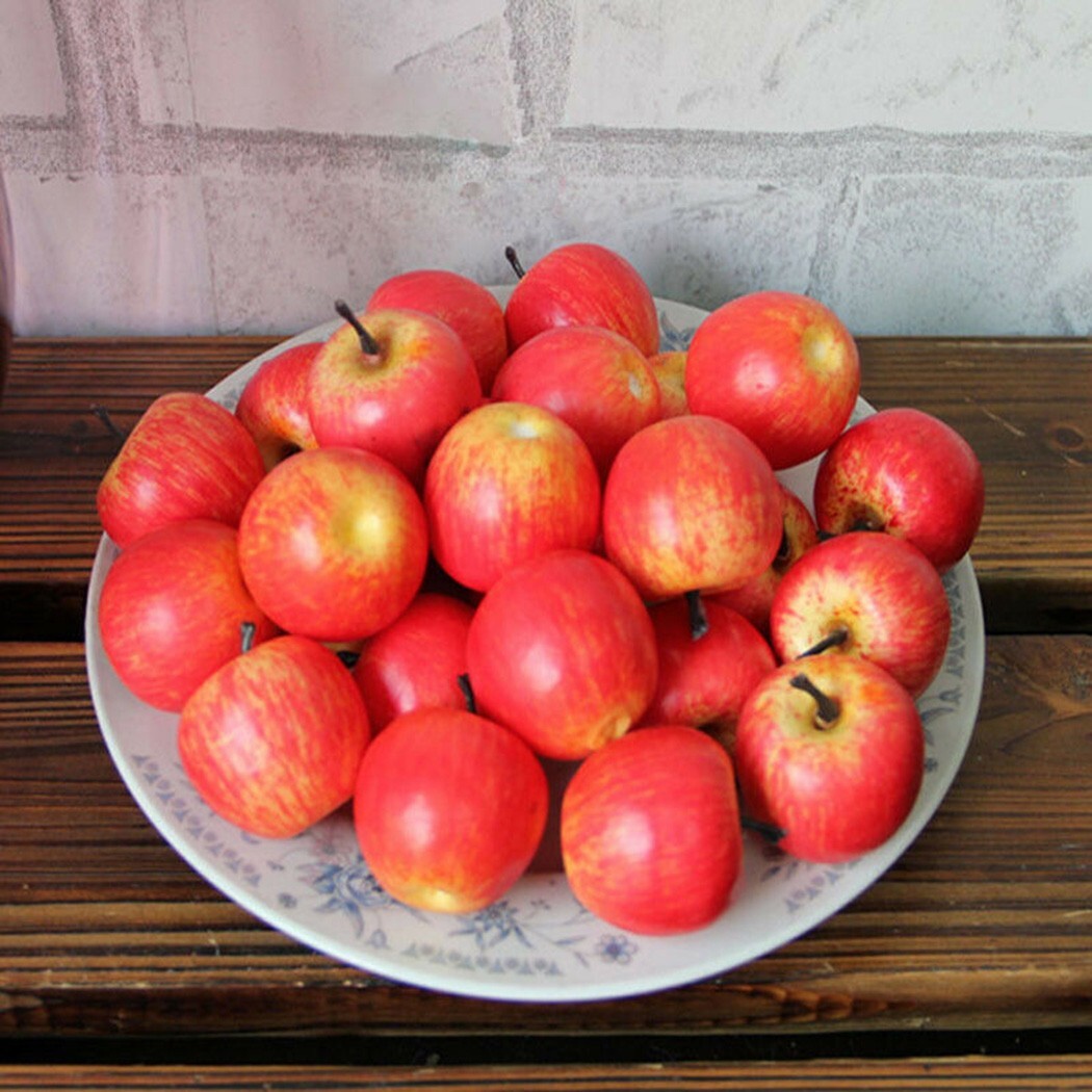 Juego de 10 piezas de simulación artificial pequeñas manzanas espuma plástico decoración del hogar mini frutas