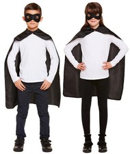 Boys Girls Kids Childrens Superhero Cape and Eye Mask Fancy Dress Costume
