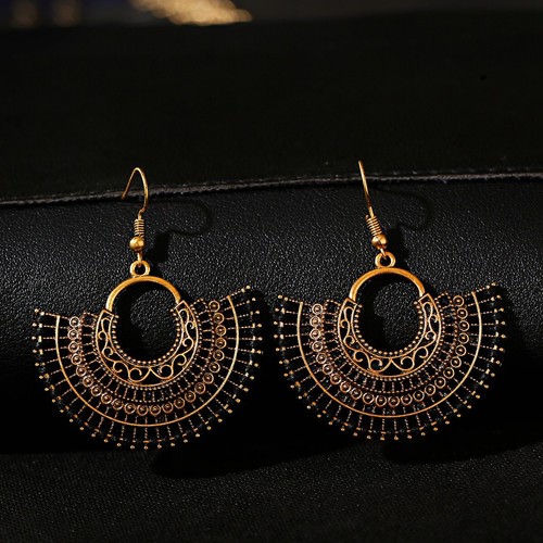 Mujeres Boho Patrón Retro Puño Ahuecado Elegante Gancho Pendientes Joyería Regalo - Imagen 56 de 140