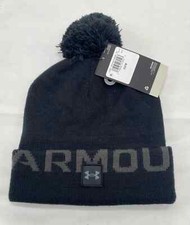 NEW Under Armour Beanie Fleece Lined - Black/Gray - Golf Headwear - Winter Men